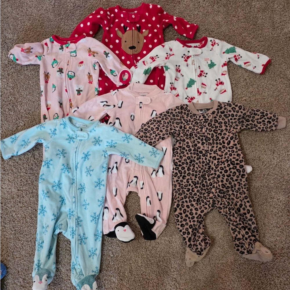 Carter's Festive and Fun Kids Footies - Red, Pink, Blue, Leopard